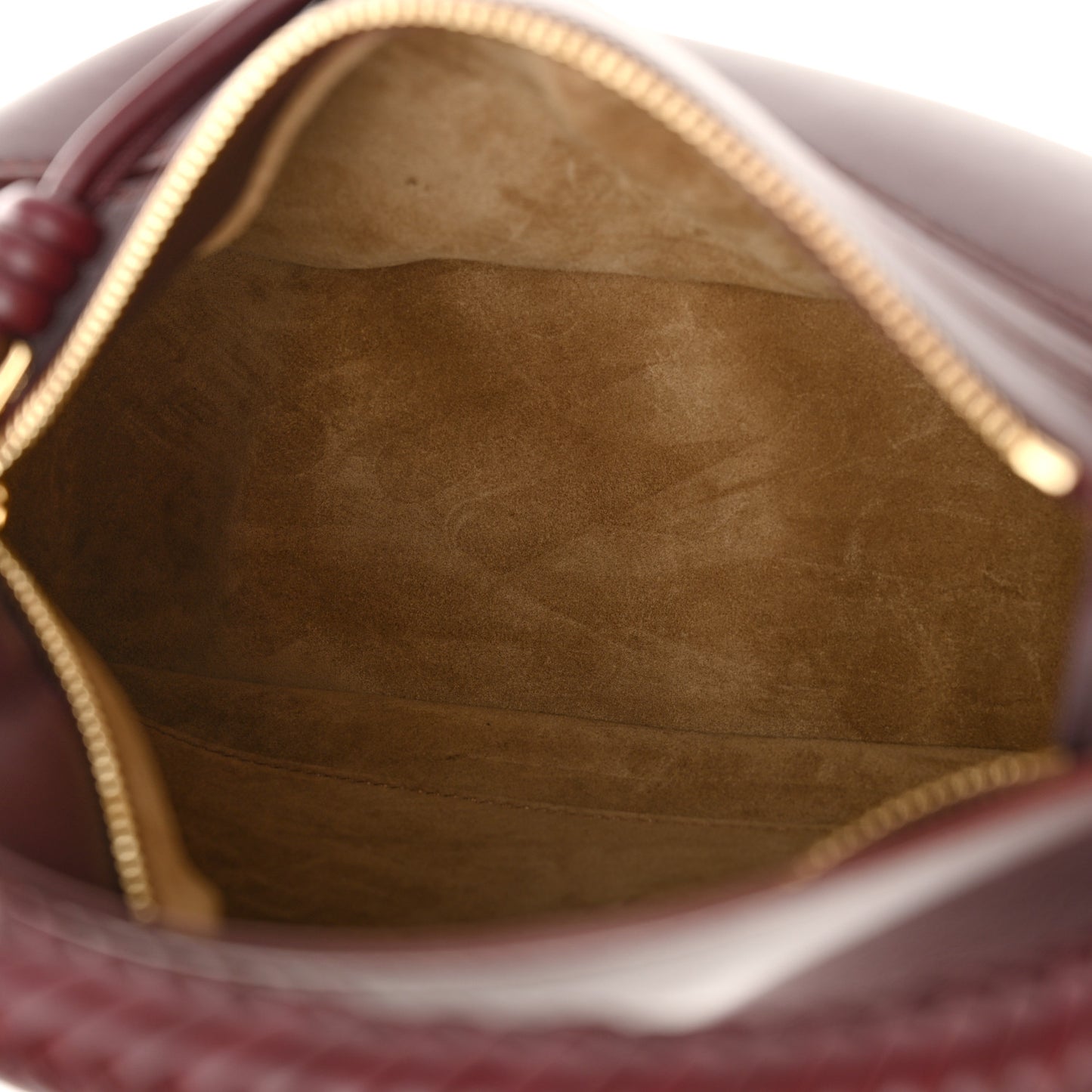 Calfskin Small Woven Puzzle Bag Dark Burgundy