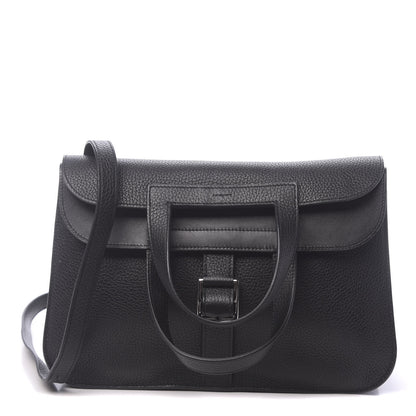 Hermes Taurillon Clemence Halzan 31 GM Black 1 of 11