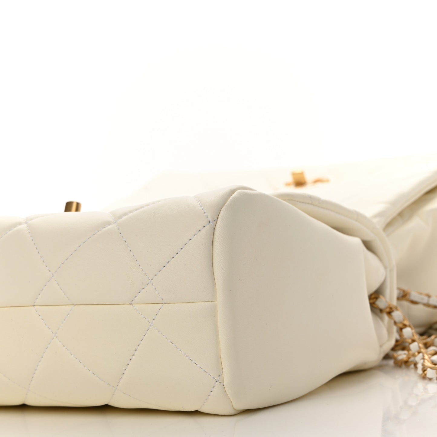 Lambskin Quilted Large Side-Packs White