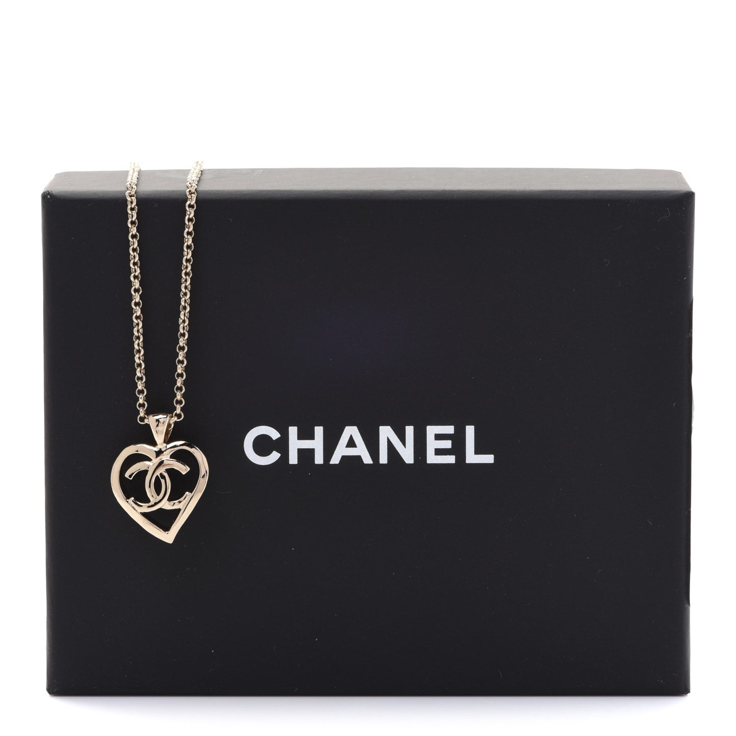 CC Heart Chain Pendant Necklace Gold