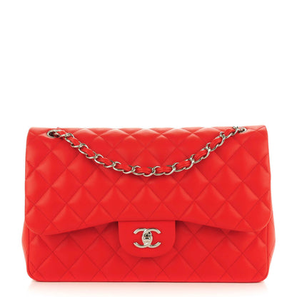 Chanel Lambskin Quilted Jumbo Double Flap Red 1 of 8