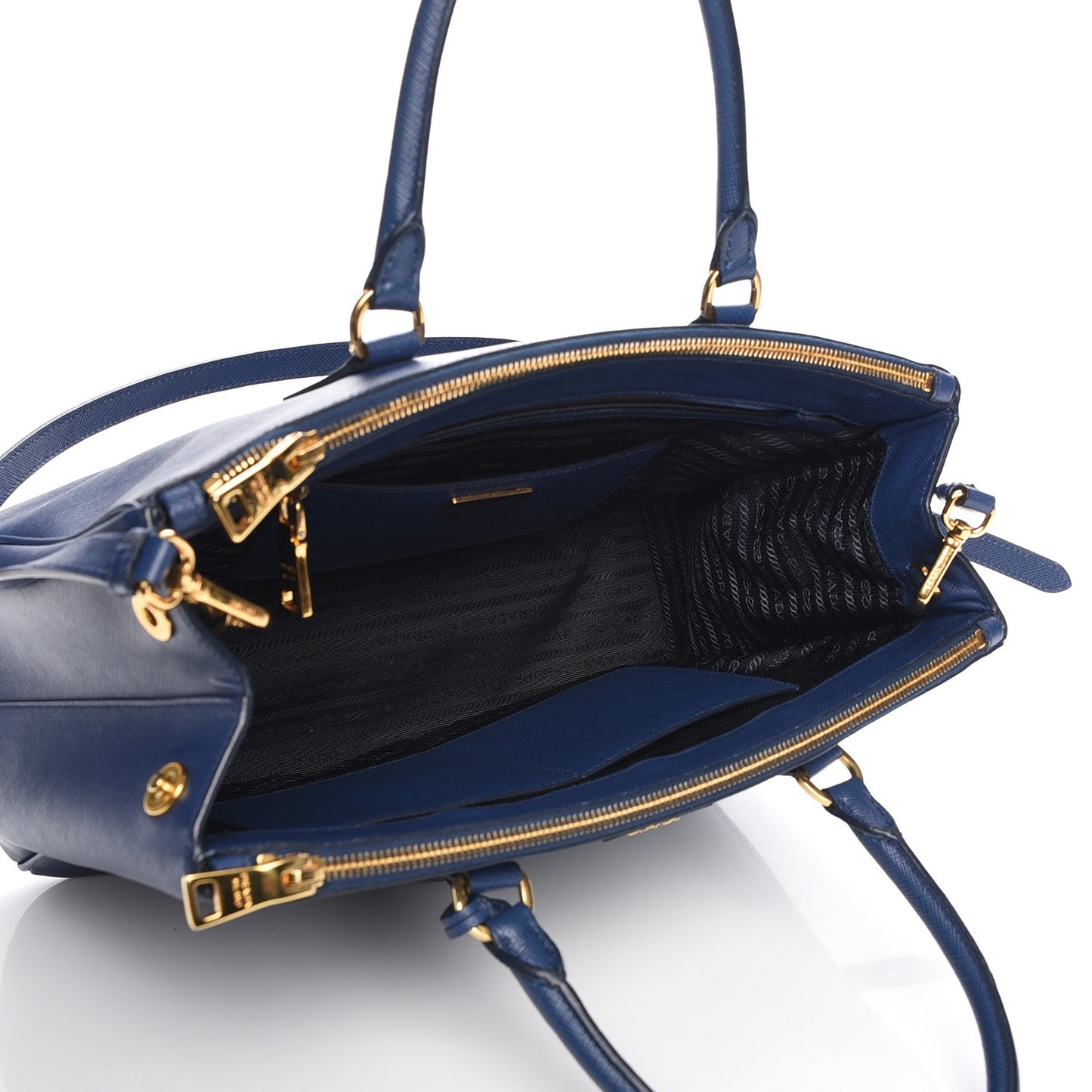 Saffiano Medium Galleria Double Zip Tote Bluette