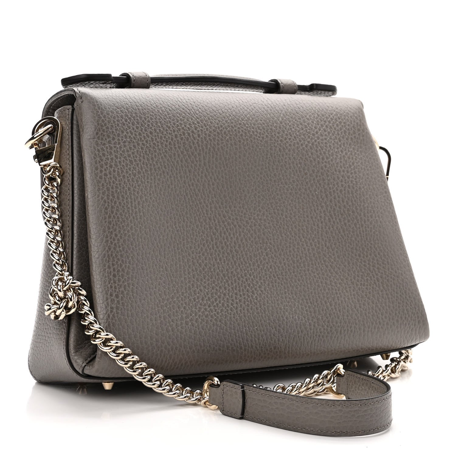 Gucci Dollar Calfskin Interlocking G Top Handle Shoulder Bag Loess 3 of 11