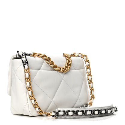 Chanel Goatskin Quilted Medium Chanel 19 Flap White 2 of 5