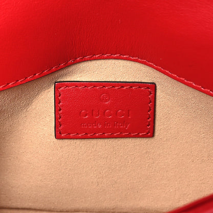 Gucci Calfskin Matelasse Super Mini GG Marmont Shoulder Bag Hibiscus Red 6 of 9