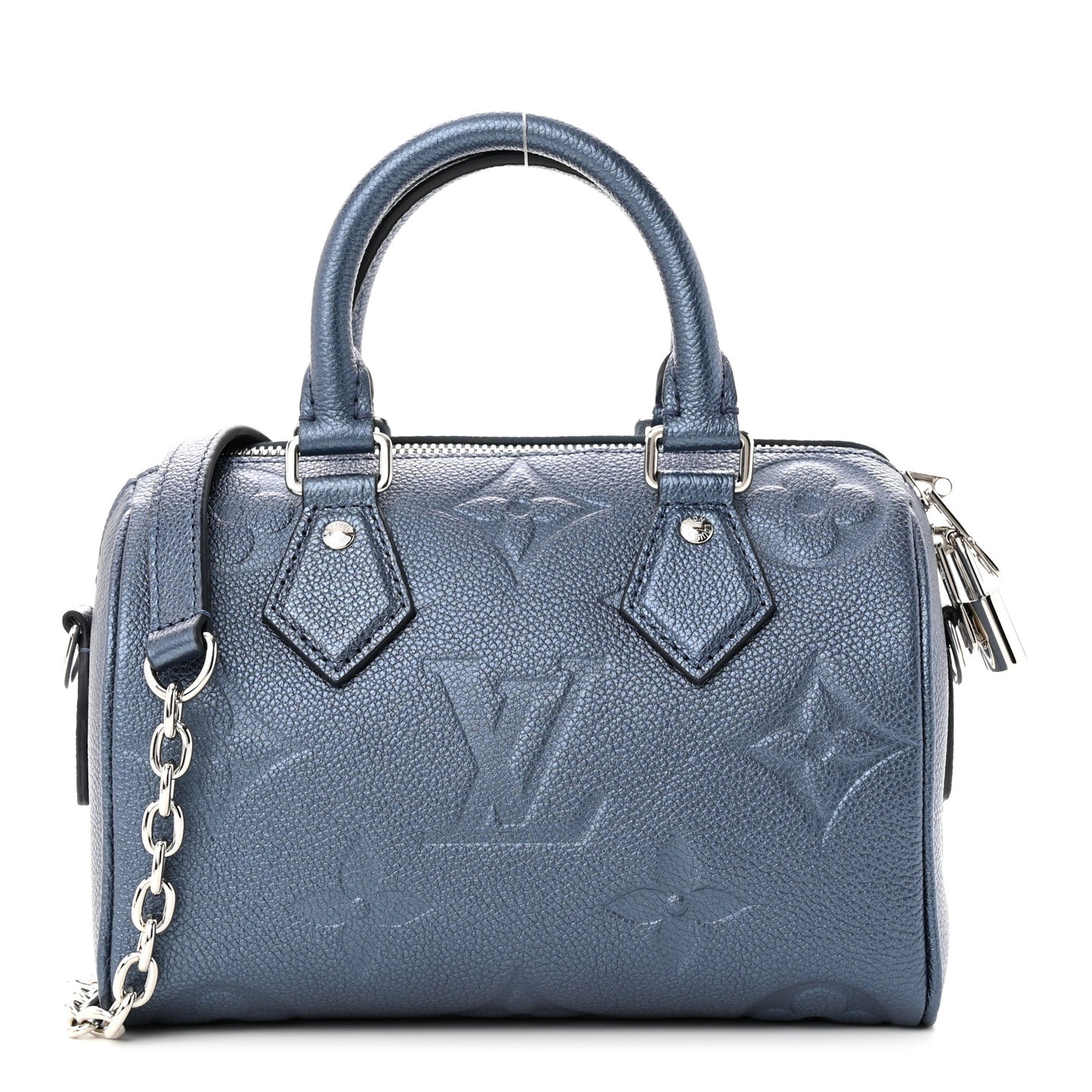 Metallic Empreinte Monogram Giant Speedy Bandouliere 20 Navy Nacre