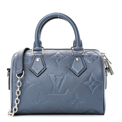 Louis Vuitton Metallic Empreinte Monogram Giant Speedy Bandouliere 20 Navy Nacre 1 of 10