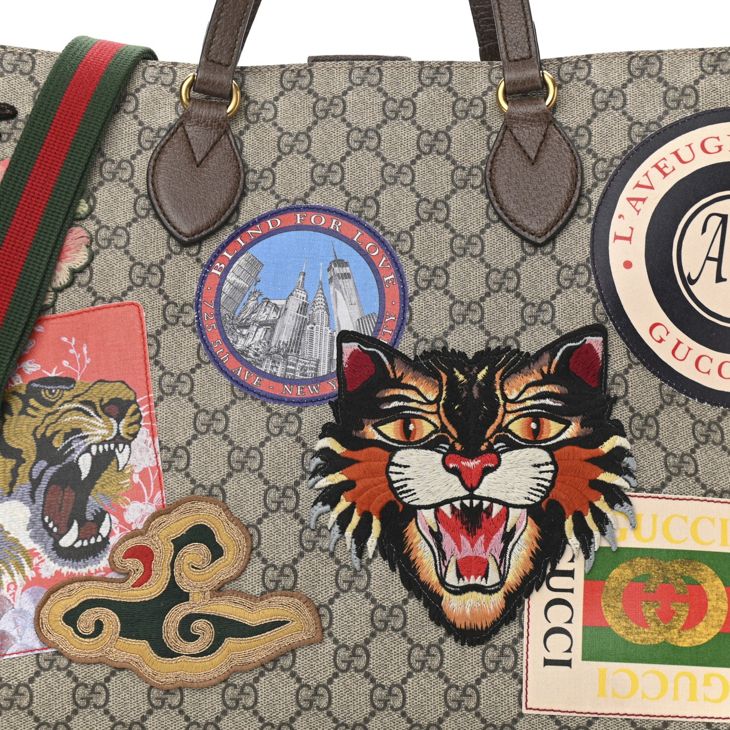 Soft GG Supreme Monogram Courrier Medium Crossbody Tote Beige New Acero
