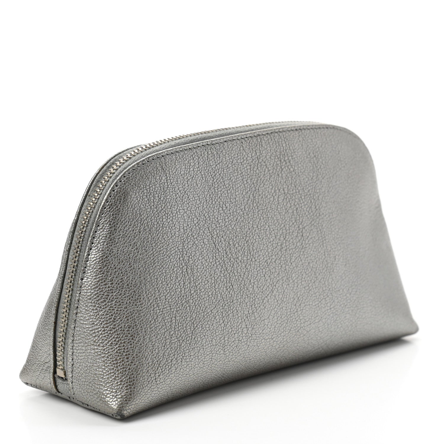 Chanel Metallic Goatskin Cosmetic Case Silver 3 of 8