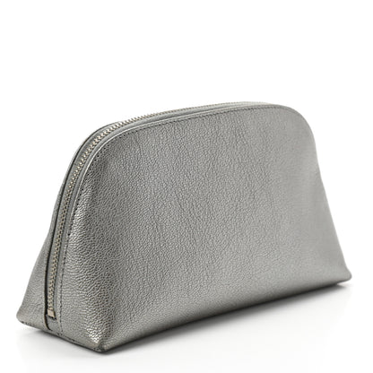 Chanel Metallic Goatskin Cosmetic Case Silver 3 of 8
