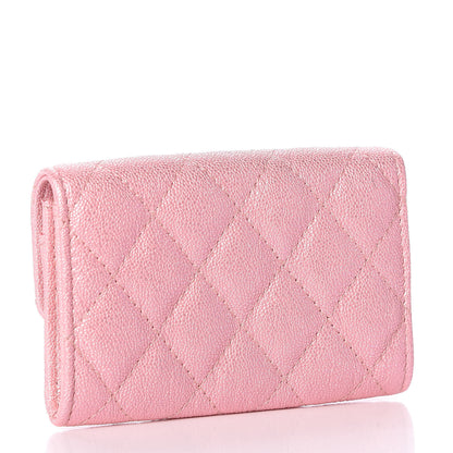 Chanel Iridescent Caviar Quilted Flap Card Holder Rose Pink 2 of 10