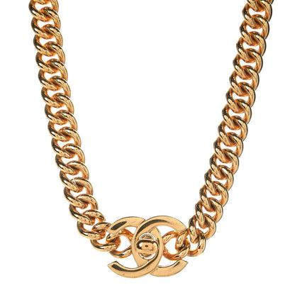 Chanel Chain Link CC Choker Necklace Gold 1 of 5