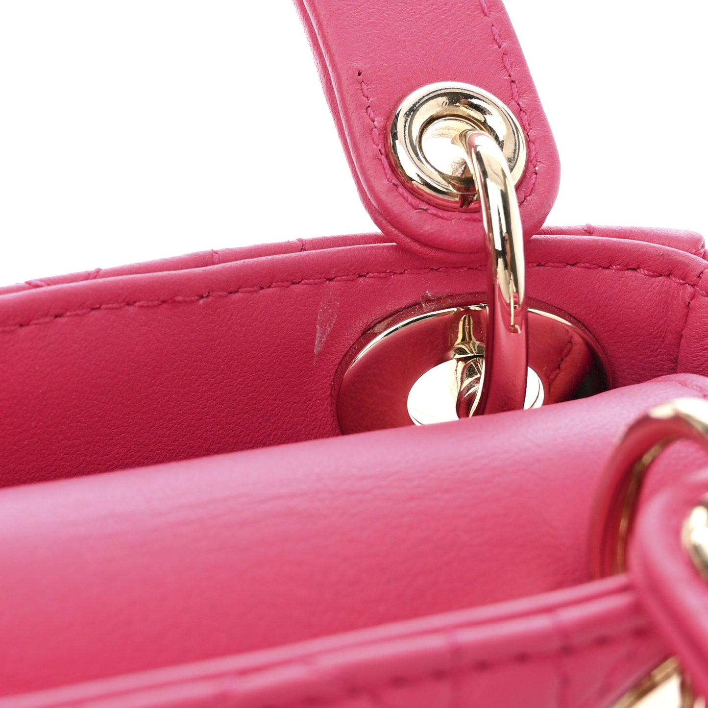Lambskin Cannage Micro Lady Dior Red