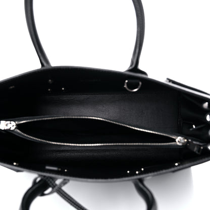 Saint Laurent Grained Calfskin Topstitch Small Sac De Jour Black Porcelain 5 of 12