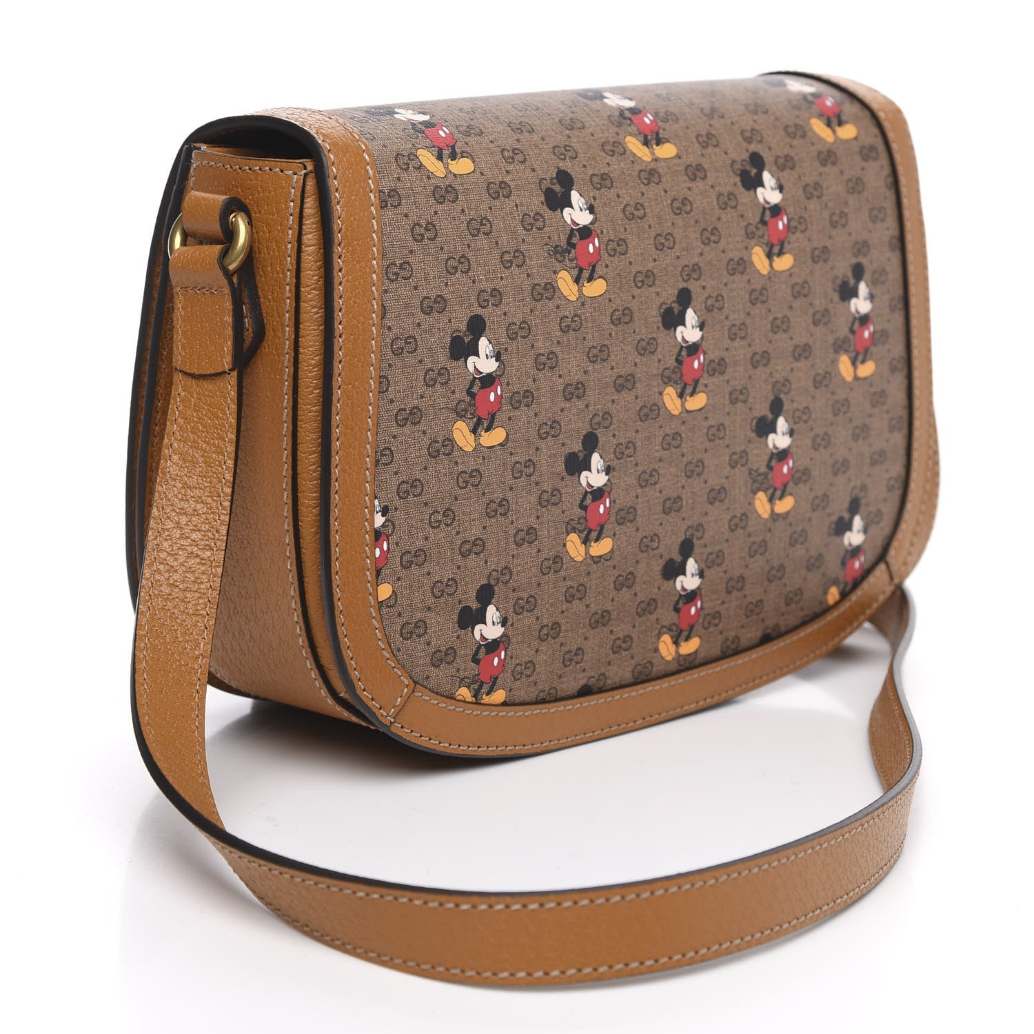 Gucci X DISNEY Mini Vintage GG Supreme Monogram Mickey Mouse Small Flap Messenger Bag Beige Vintage Sun Oil 3 of 11