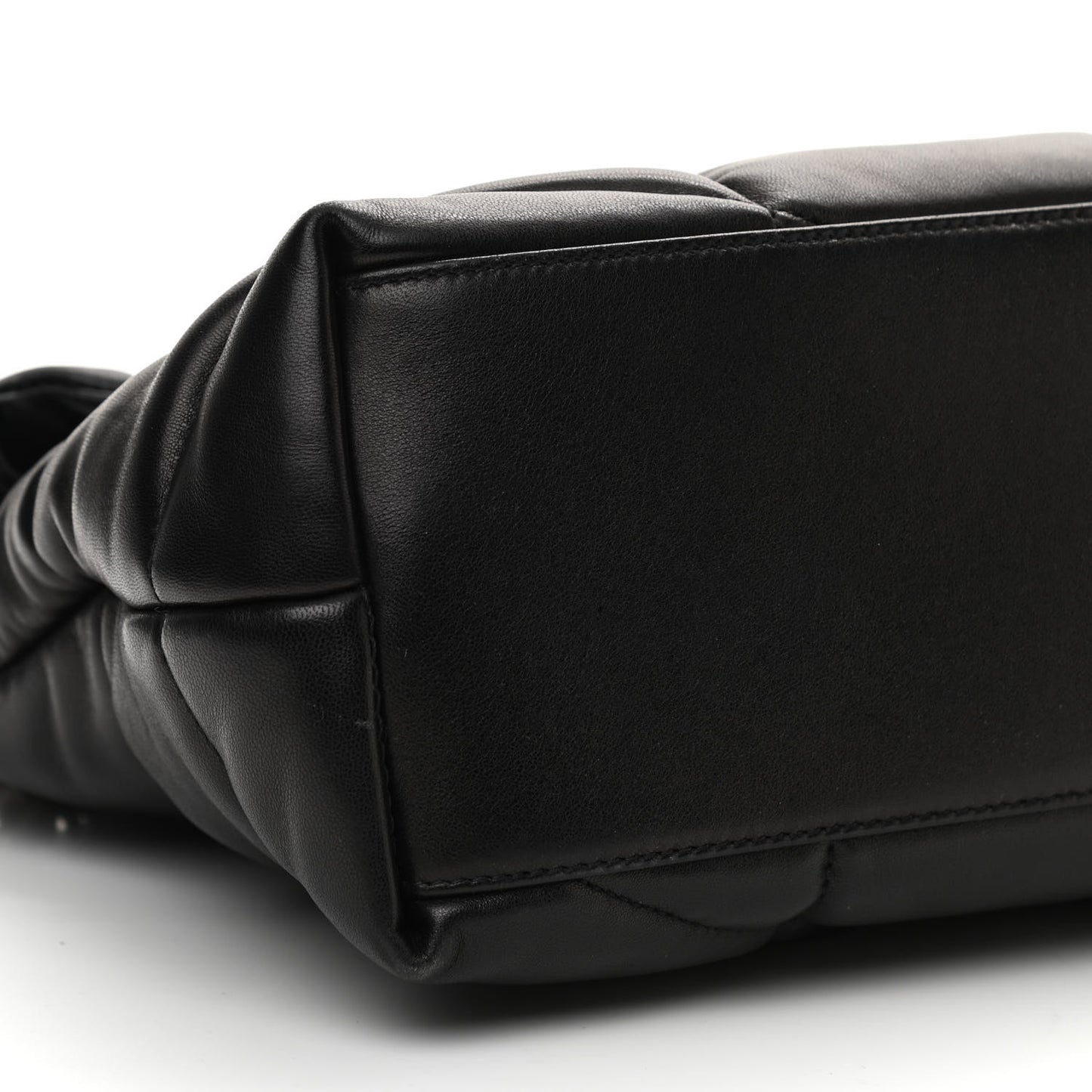 Lambskin Quilted Medium Loulou Puffer Monogram Chain Satchel Black