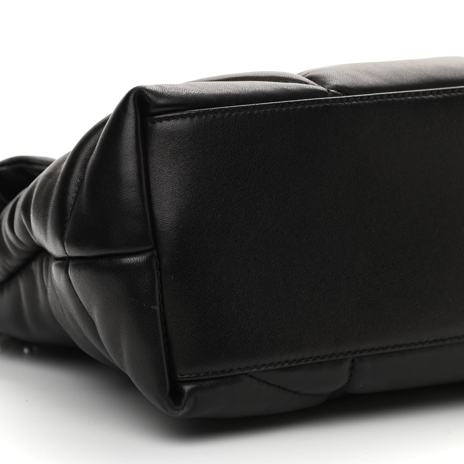Saint Laurent Lambskin Quilted Medium Loulou Puffer Monogram Chain Satchel Black 9 of 10