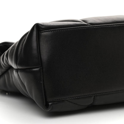 Saint Laurent Lambskin Quilted Medium Loulou Puffer Monogram Chain Satchel Black 9 of 10