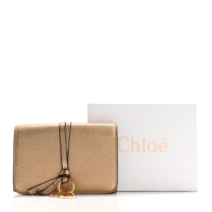 Chloe Metallic Calfskin Alphabet Trifold Wallet Gold 8 of 8