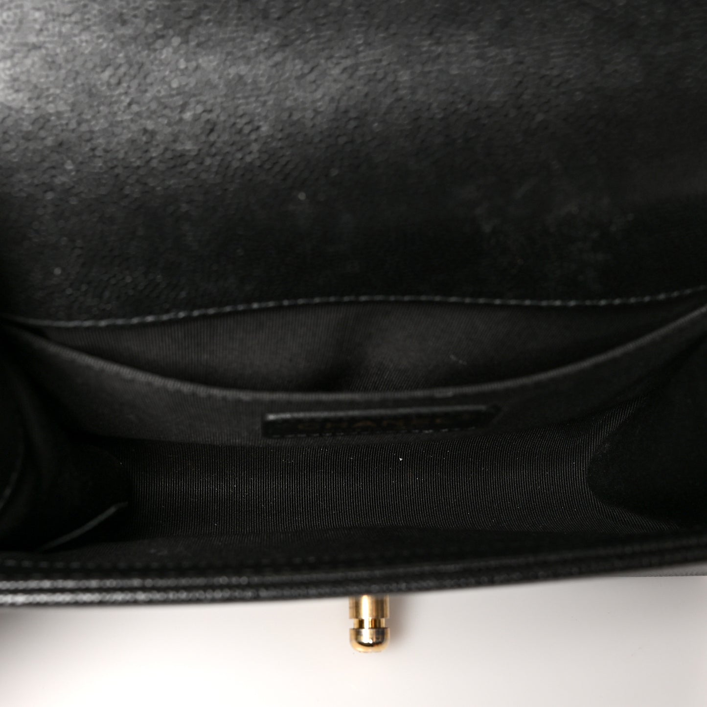 Caviar Quilted Small Boy Flap Black