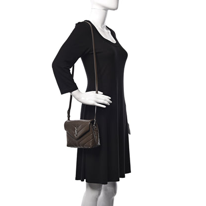 Saint Laurent Calfskin Y Quilted Monogram Toy Loulou Crossbody Bag Faggio 2 of 12