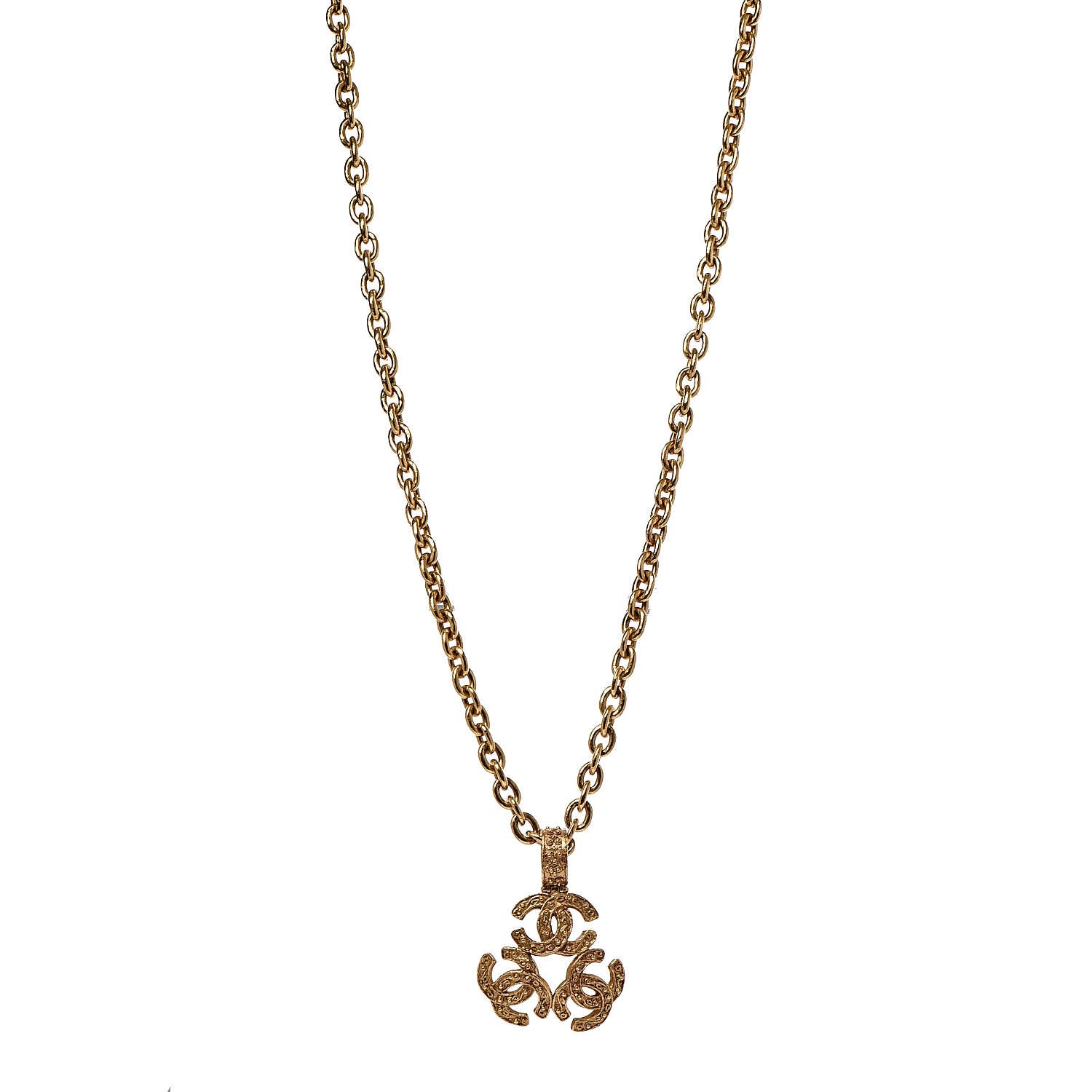 Chanel Triple CC Chain Necklace Gold 407694 – FASHIONPHILE