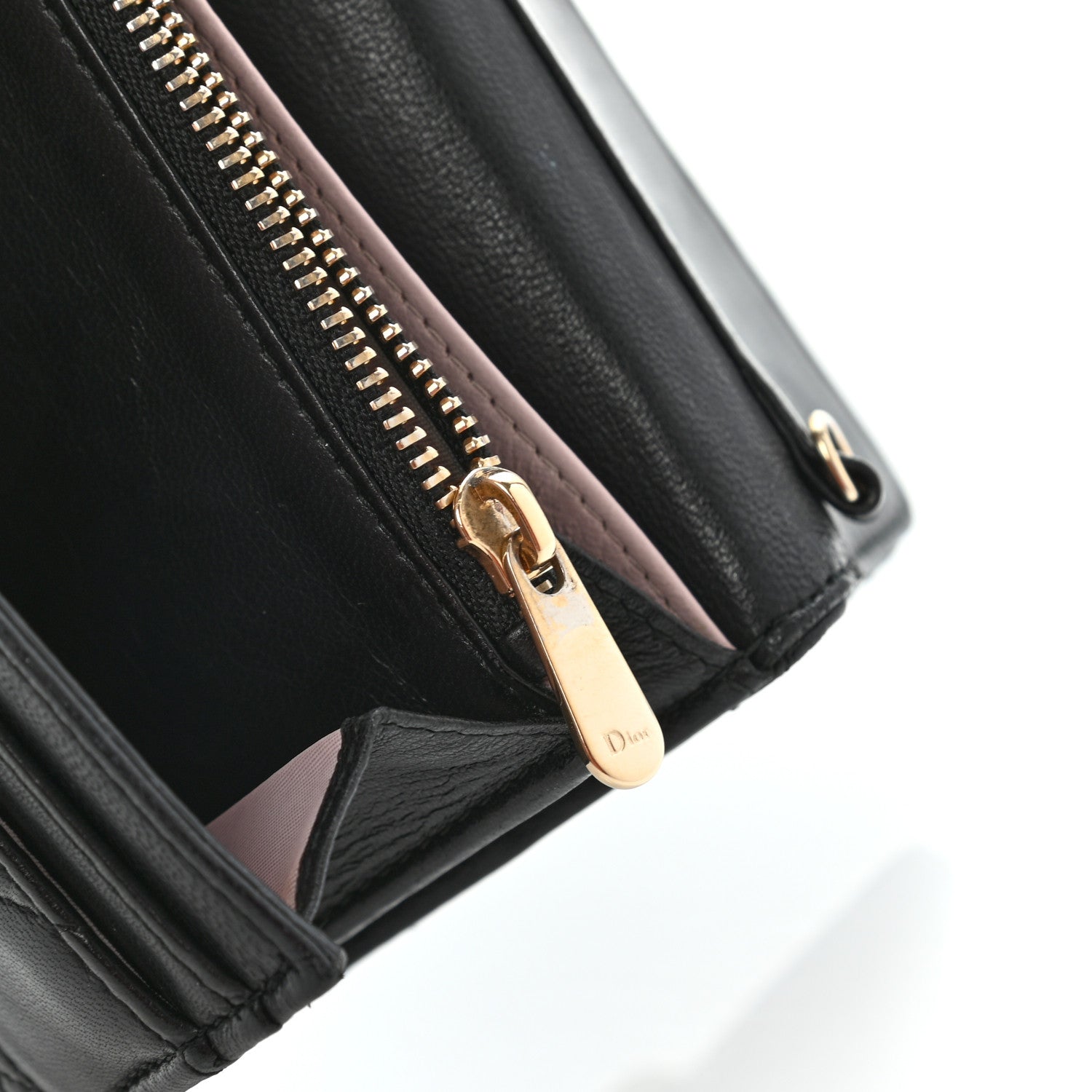 Christian Dior Lambskin Cannage Miss Dior Chain Wallet Black 7 of 13