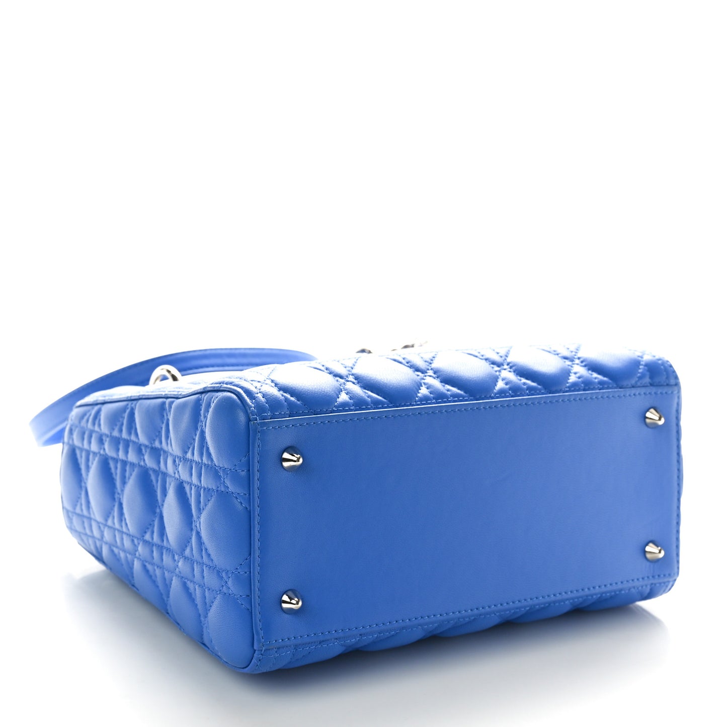 Lambskin Cannage Medium Lady Dior Blue Persan