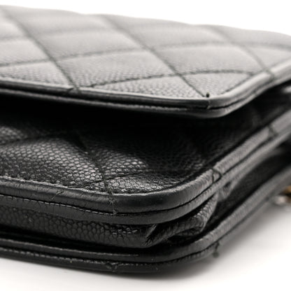 Chanel Caviar Quilted Golden Class Wallet On Chain WOC Black 11 of 12