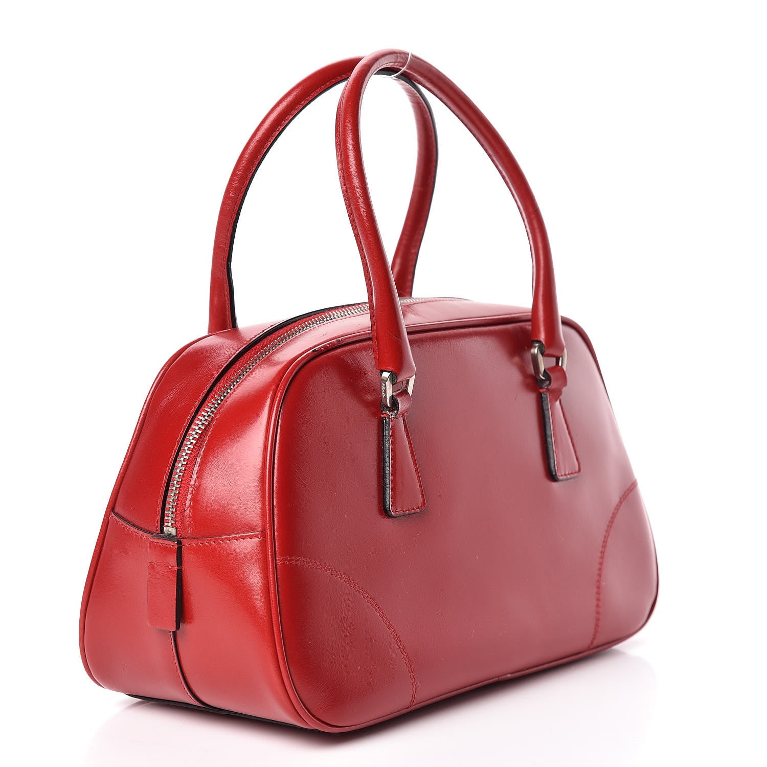 Prada Vitello Lux Mini Bowling Bag Rosso 3 of 18