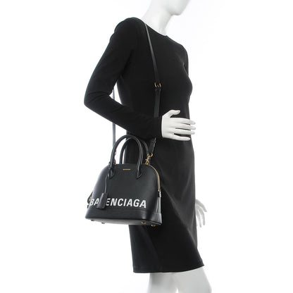 Balenciaga Signature Grained Calfskin Logo S Ville Top Handle Bag Black 3 of 10