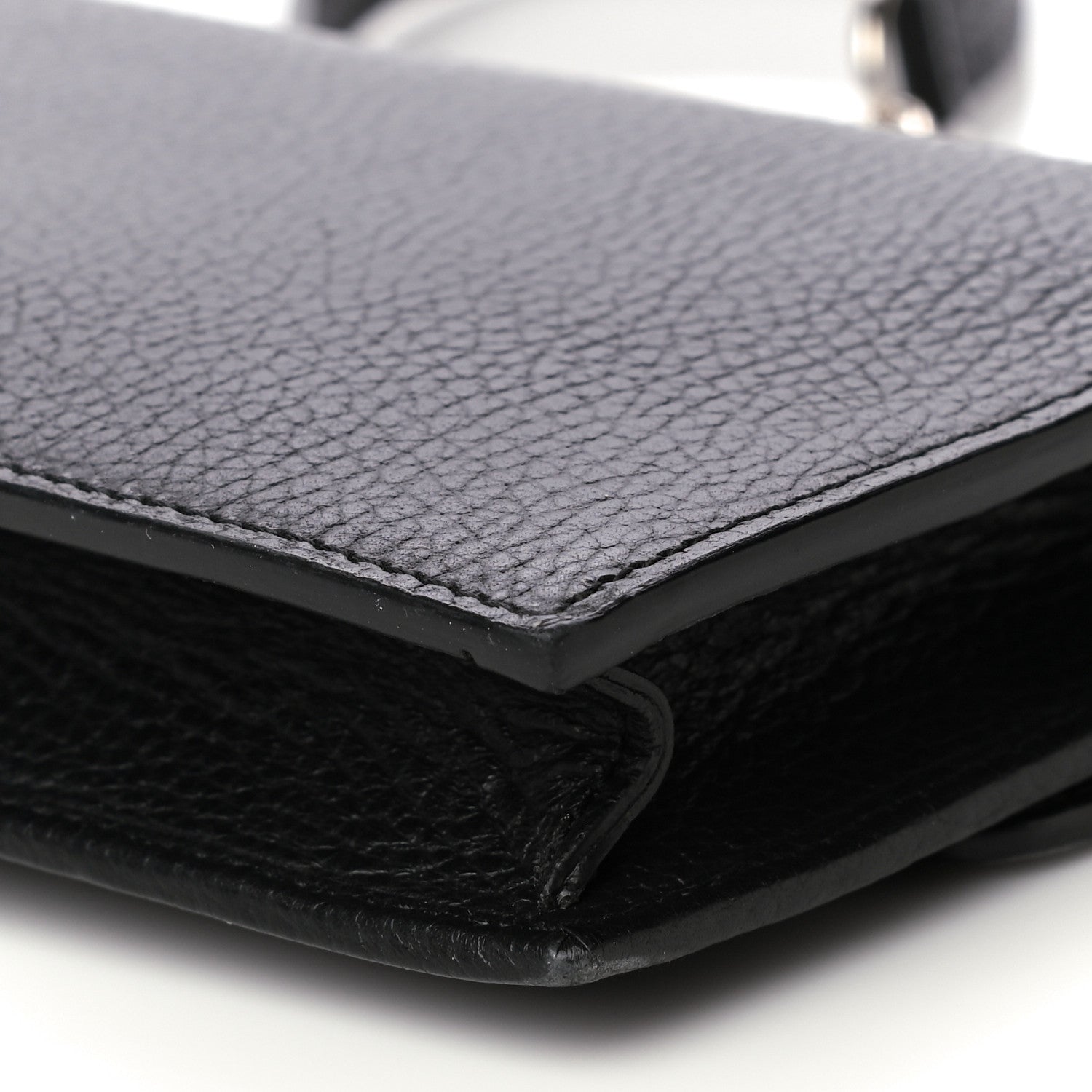 Gucci Dollar Calfskin Interlocking G Chain Wallet Black 10 of 19