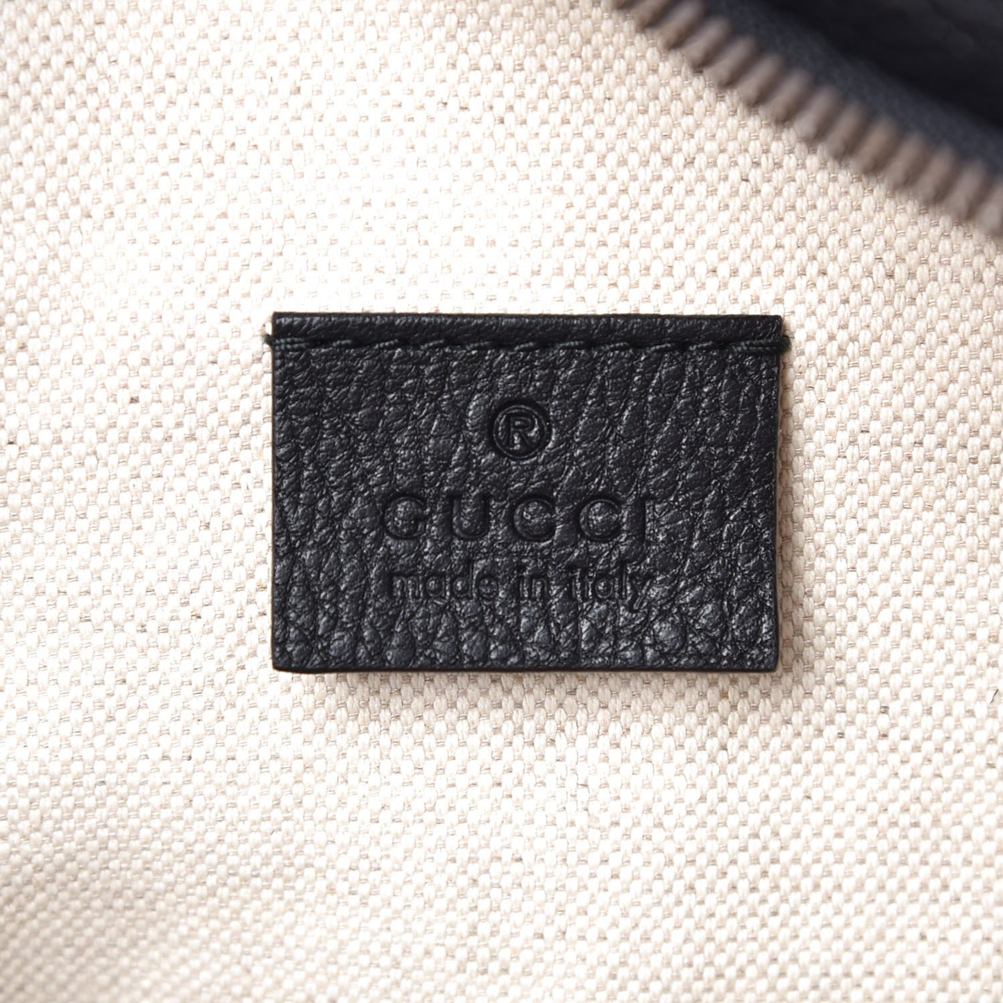 Grained Calfskin Logo Belt Bag Black