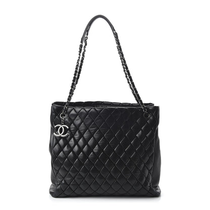 Chanel Lambskin Quilted Medium New Bubble North South Tote Black 1 of 10