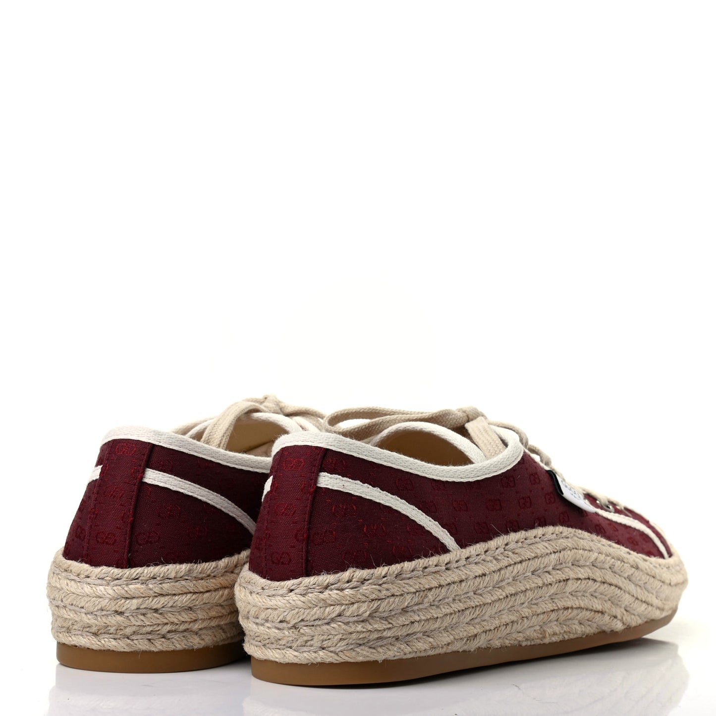 Jacquard Mini GG Monogram Mens Espadrille Sneakers 9 Burgundy Brick Red