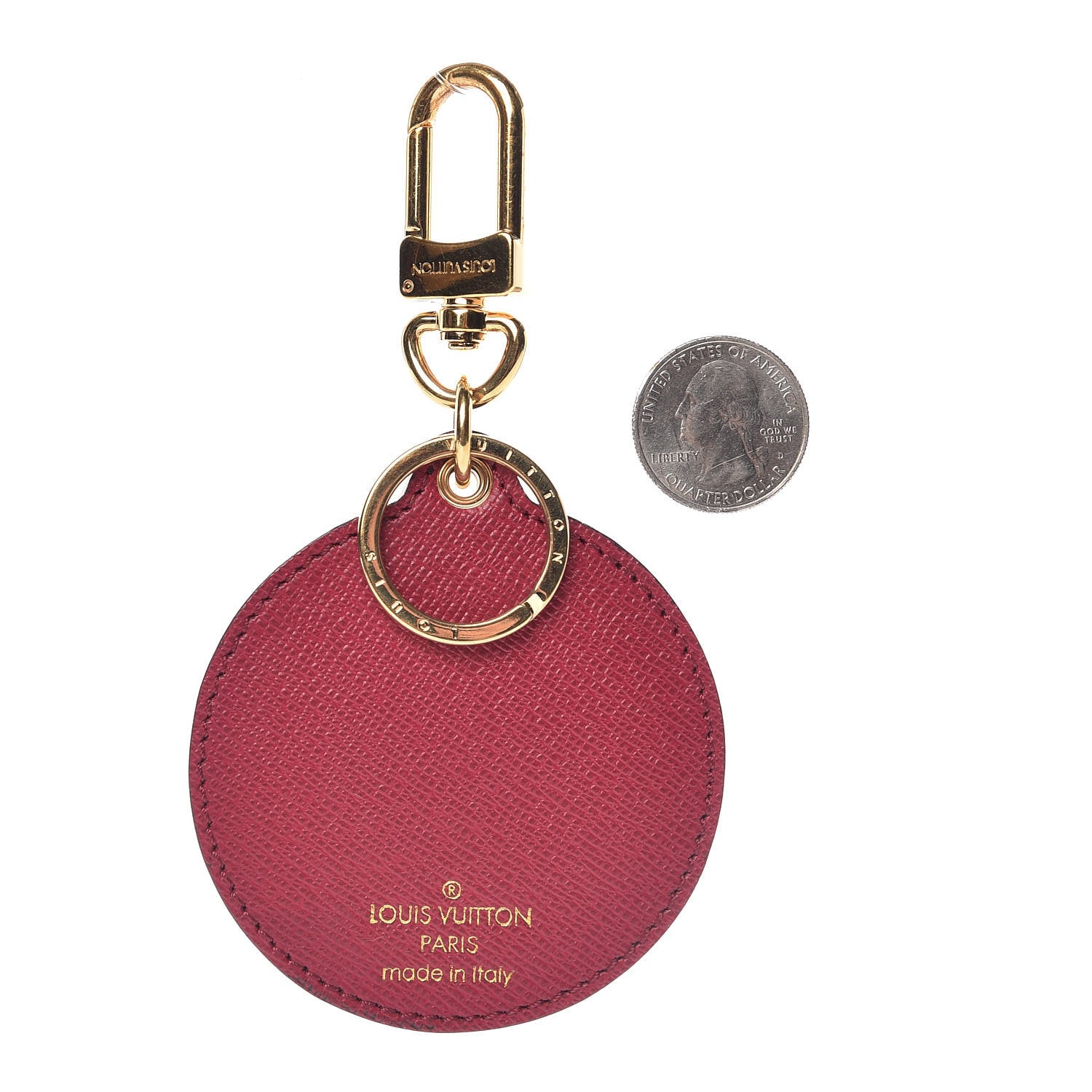 Louis Vuitton Monogram Illustre Multi V Bag Charm Key Ring Fuchsia 2 of 3