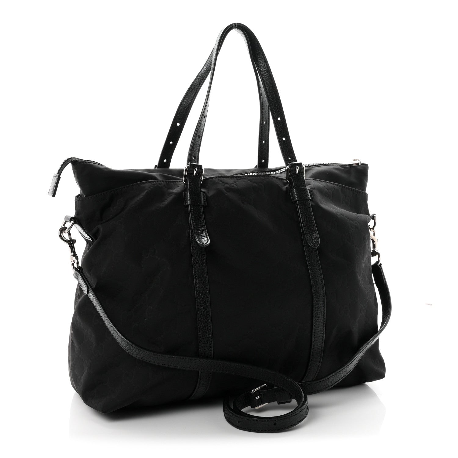 Gucci Nylon Monogram Tote Black 3 of 11