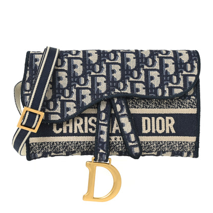 Christian Dior Oblique Slim Saddle Pouch Blue 1 of 12