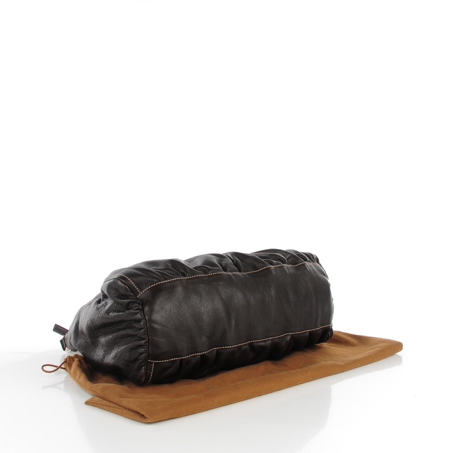 Calfskin Large D Gold Hobo Chocolate Brown