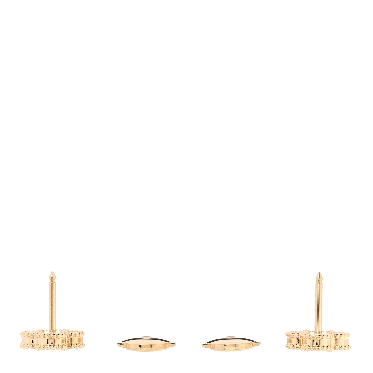 Van Cleef & Arpels 18K Yellow Gold Mother of Pearl Sweet Alhambra Earrings 3 of 5