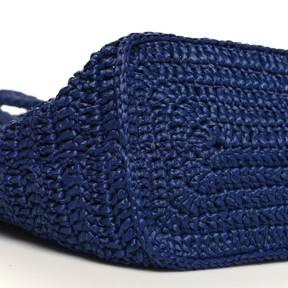 Saint Laurent Raffia Rive Gauche Tote Blue 9 of 10