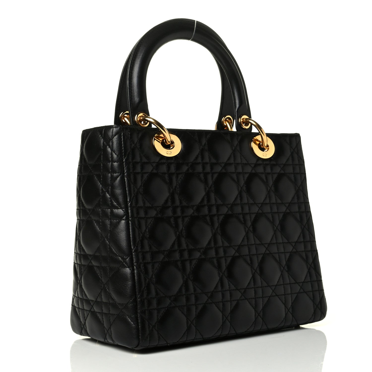 Christian Dior Lambskin Cannage Medium Lady Dior Black 2 of 6