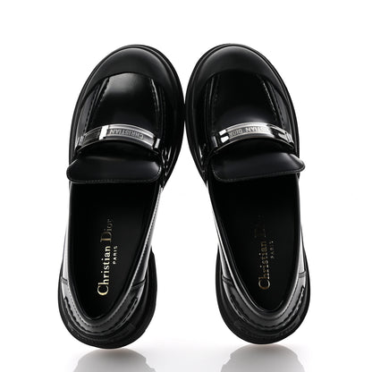 Christian Dior Brushed Calfskin Dior Code Lug Sole Platform 35mm Loafers 37.5 Black 2 of 10