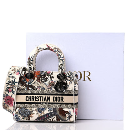 Christian Dior Canvas Jardin D'Hiver Embroidered Medium Lady D-Lite Ecru Multicolor 9 of 9