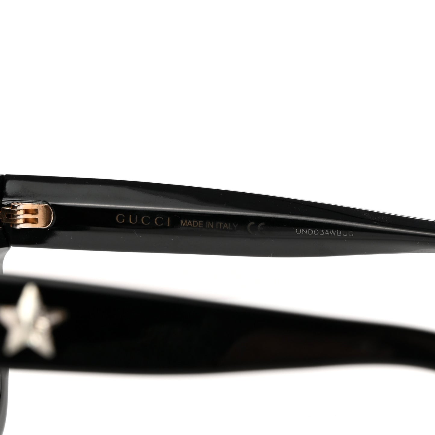 Acetate Crystal Star Round Frame Sunglasses GG0208S Black