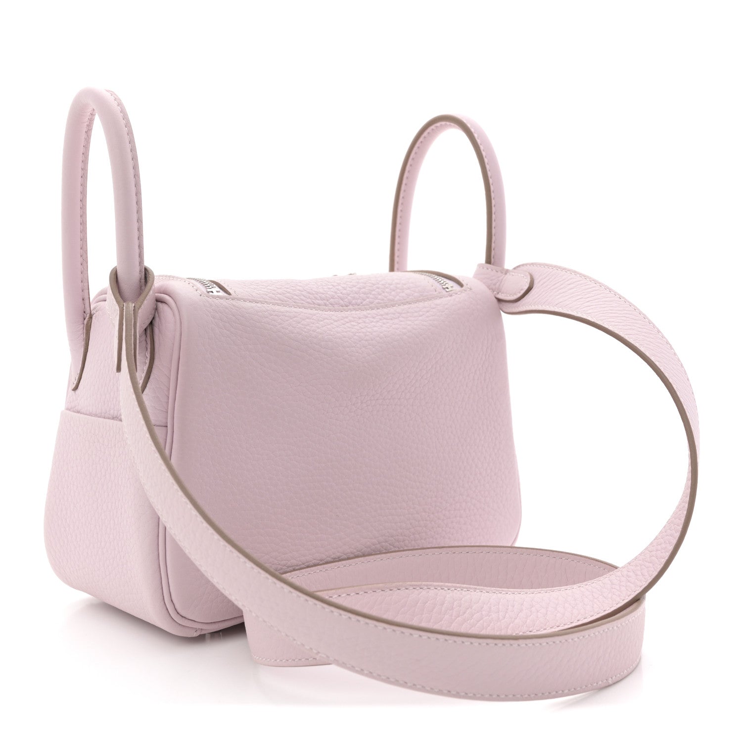 Hermes Taurillon Clemence Verso Mini Lindy 20 Mauve Pale Mushroom 3 of 12