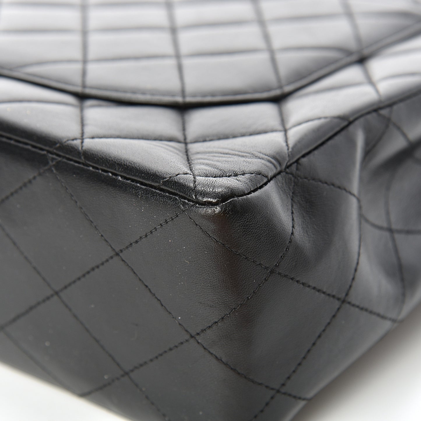 Lambskin Quilted XL Jumbo Single Flap Black
