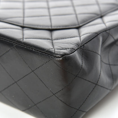 Chanel Lambskin Quilted XL Jumbo Single Flap Black 12 of 17