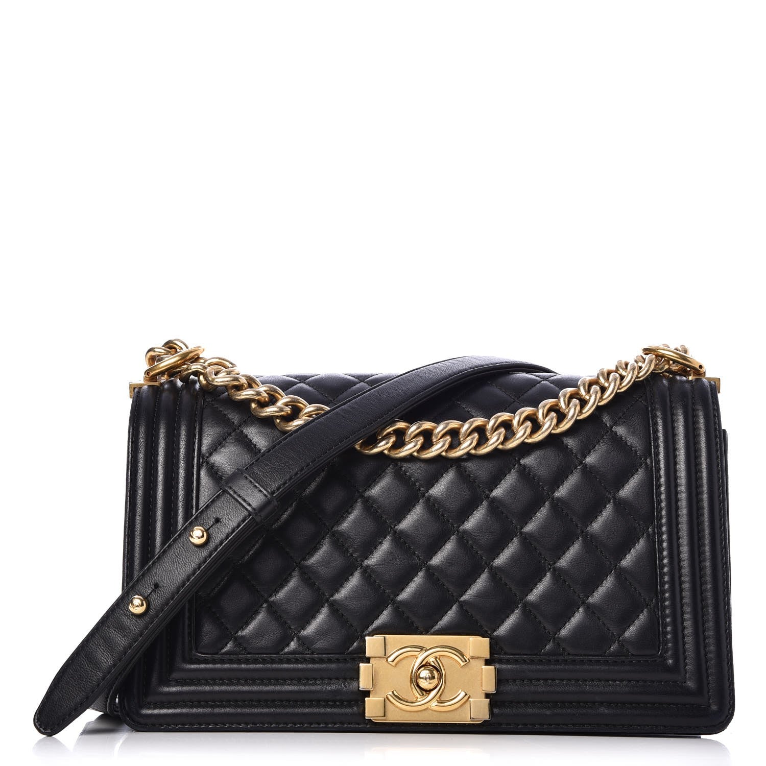 Chanel Lambskin Quilted Medium Boy Flap Black 1 of 8