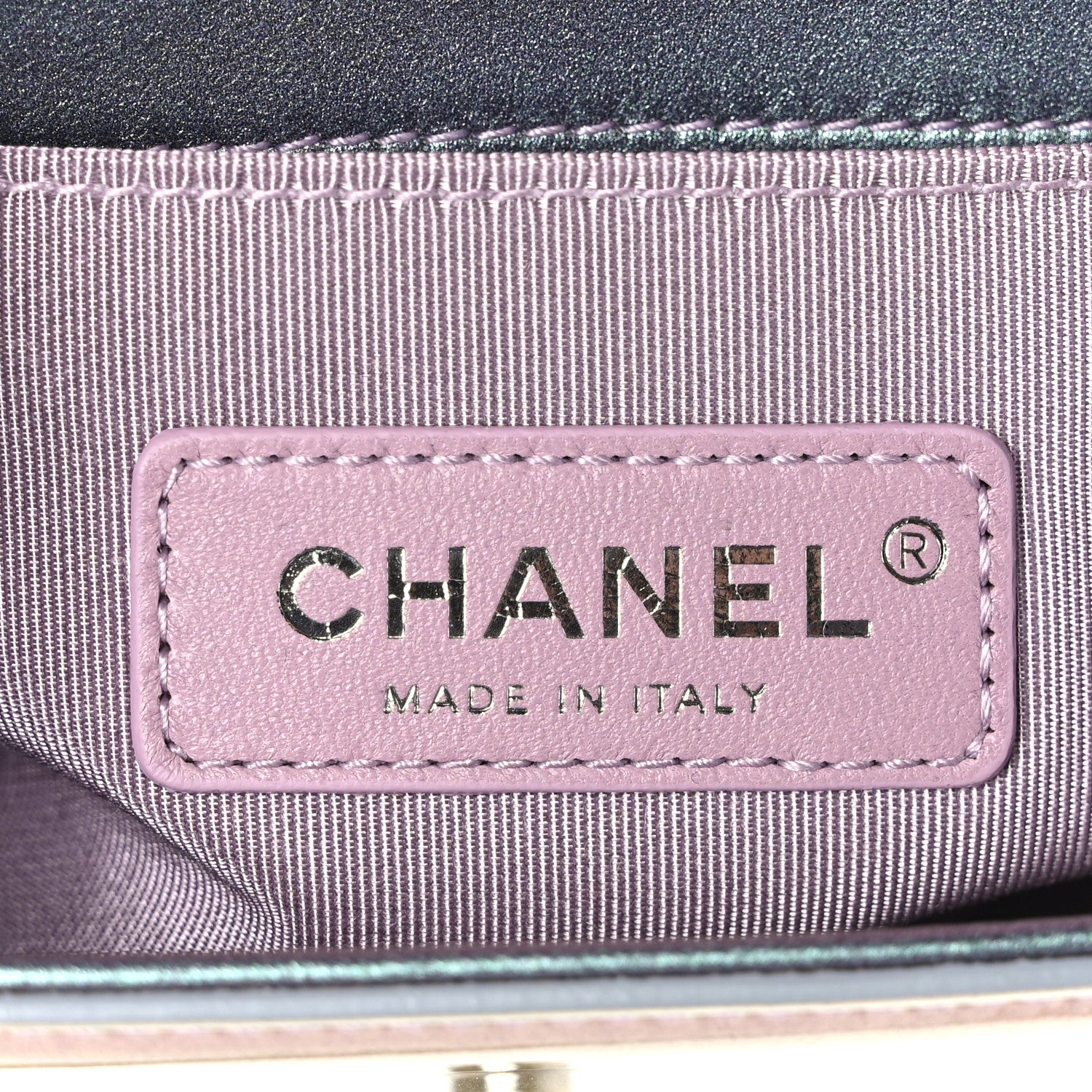 Chanel Iridescent Patent Calfskin PVC Quilted Small Boy Flap Light Purple 7 of 9